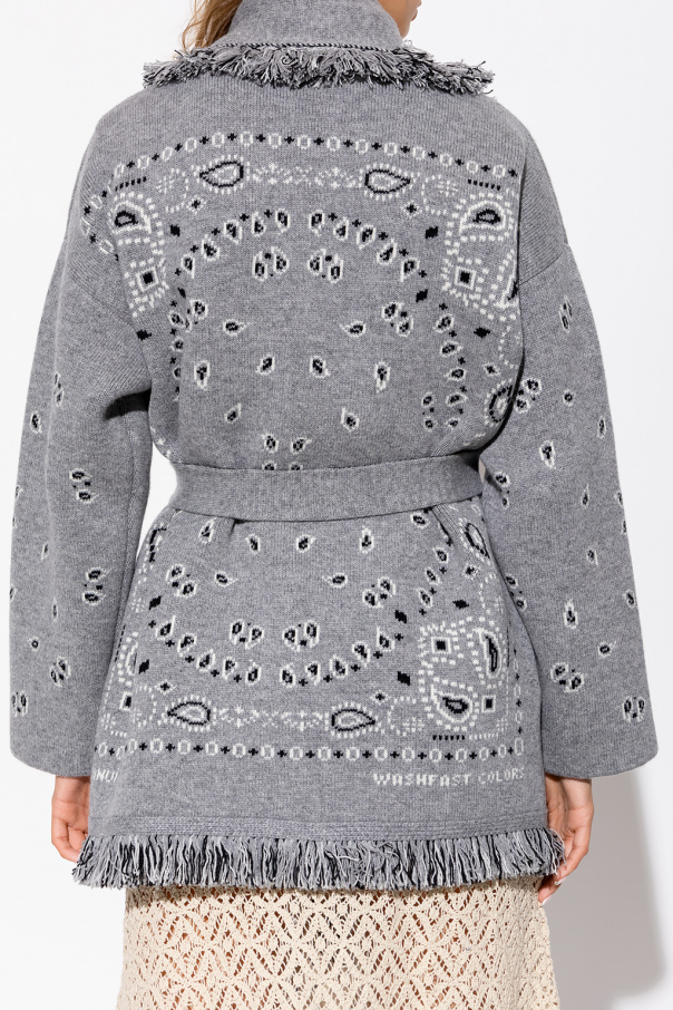 Grey 'Bandana Jacquard Icon' oversize cardigan Alanui